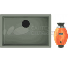 Комплект Мойка Omoikiri Yamakawa 75-U/I-WG wind green + Измельчитель Nagare 500