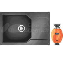 Комплект Мойка Omoikiri Yonaka 78-LB-BL черная + Измельчитель Nagare 500