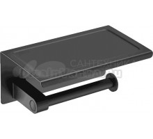 Держатель туалетной бумаги D-lin 509 D201509 черный, с полочкой