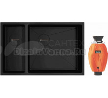 Комплект Мойка Omoikiri Taki 69-2-U/IF-GB графит, R + Измельчитель Nagare 750