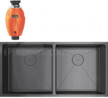 Комплект Мойка Omoikiri Taki 86-2 вороненая сталь + Измельчитель Nagare 750