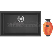 Комплект Мойка Omoikiri Tedori 66-U черная + Измельчитель Nagare 750