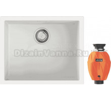 Комплект Мойка Omoikiri Yamakawa 55T-U/I-WH белая + Измельчитель Nagare 750