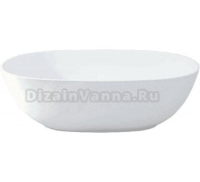 Ванна из искусственного камня Treia Cosmina 170x80 см, отдельностоящая, матовая белая, овальная, со сливом-переливом, с донным клапаном
