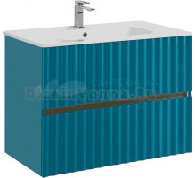 Тумба под раковину без столешницы Art&Max Elegant 80 подвесная, бирюзовая матовая