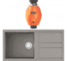 Комплект Мойка Omoikiri Kitagawa 100 leningrad grey + Измельчитель Nagare 500