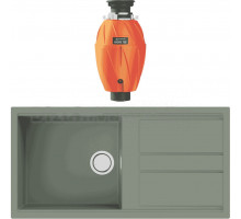 Комплект Мойка Omoikiri Kitagawa 100 wind green + Измельчитель Nagare 750