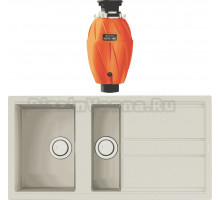 Комплект Мойка Omoikiri Kitagawa 100-2-WH белая + Измельчитель Nagare 1000