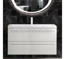 Тумба с раковиной Art&Max Platino 100 подвесная, белая матовая, раковина AM7117-100