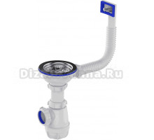 Сифон для мойки Aquant Standart B0145-13-MR с прямоугольным переливом