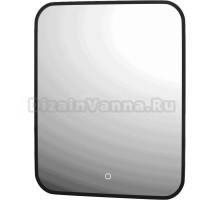 Зеркало Defesto Aura DF 2963S 50x60, с нейтральной подсветкой, сенсорный выключатель, черное