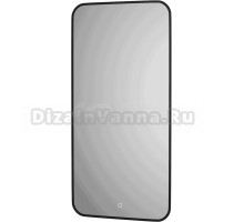 Зеркало Defesto Aura DF 2975S 50x100, с теплой подсветкой, сенсорный выключатель, черное