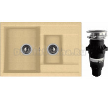 Комплект Мойка Dr. Gans Astra 760K дюна + Измельчитель Bone Crusher BC 810-SL Slim Line