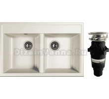 Комплект Мойка Dr. Gans Astra 780 белая + Измельчитель Bone Crusher BC 810-SL Slim Line