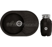 Комплект Мойка Dr. Gans Berta 760 черный + Измельчитель Bone Crusher BC 810-AS
