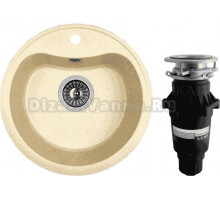 Комплект Мойка Dr. Gans Dora дюна + Измельчитель Bone Crusher BC 810-SL Slim Line