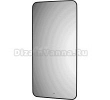 Зеркало Defesto Aura DF 2978R 60x120, с теплой подсветкой, инфракрасный выключатель, черное