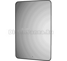 Зеркало Defesto Aura DF 2980R 80x120, с теплой подсветкой, инфракрасный выключатель, черное