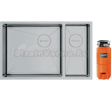 Комплект Мойка Omoikiri Taki 69-2-U/IF-IN нержавеющая сталь, L + Измельчитель Nagare slim 1250