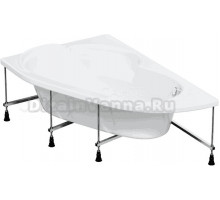 Акриловая ванна Corpa Nera Siena CN05005WHR 170x100 см, угловая, правая, пристенная, белая, асимметричная, с каркасом, с экраном, с сиденьем