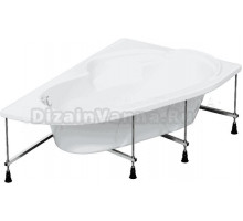 Акриловая ванна Corpa Nera Siena CN05006WHL 170x100 см, угловая, левая, пристенная, белая, асимметричная, с каркасом, с экраном, с сиденьем