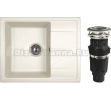 Комплект Мойка Dr. Gans Nika 580 белая + Измельчитель Bone Crusher BC 610-AS