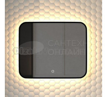 Зеркало Defesto Aura DF 2963SH 60x50, с нейтральной подсветкой, сенсорный выключатель, черное