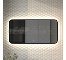 Зеркало Defesto Aura DF 2965SH 100x50, с нейтральной подсветкой, сенсорный выключатель, черное