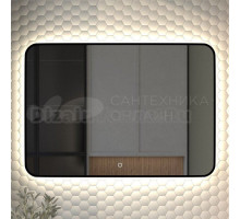 Зеркало Defesto Aura DF 2969SH 100x70, с нейтральной подсветкой, сенсорный выключатель, черное
