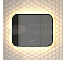 Зеркало Defesto Aura DF 2971SH 50x40, с теплой подсветкой, сенсорный выключатель, черное