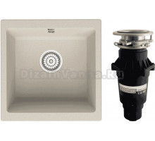 Комплект Мойка Point Бату 45 светло-бежевая + Измельчитель Bone Crusher BC 810-SL Slim Line