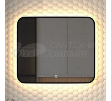 Зеркало Defesto Aura DF 2976SH 70x60, с теплой подсветкой, сенсорный выключатель, черное
