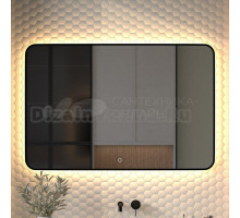 Зеркало Defesto Aura DF 2980SH 120x80, с теплой подсветкой, сенсорный выключатель, черное