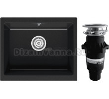 Комплект Мойка Point Сидли 55 черная + Измельчитель Bone Crusher BC 810-SL Slim Line