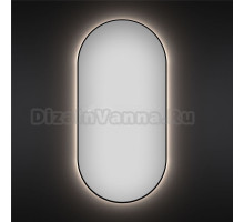 Зеркало Wellsee 7 Rays’ Spectrum 60х120 с подсветкой, черное матовое