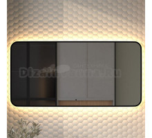 Зеркало Defesto Aura DF 2978RH 120x60, с теплой подсветкой, инфракрасный выключатель, черное