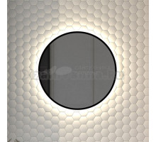Зеркало круглое Defesto Aura DF 2982 50x50, с нейтральной подсветкой, без выключателя, черное