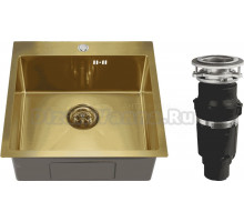 Комплект Мойка Melana D5050HG золото + Измельчитель Bone Crusher BC 610-AS