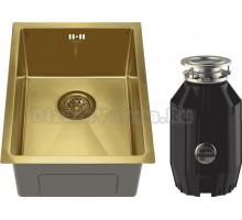 Комплект Мойка Melana D5138HG золото + Измельчитель Bone Crusher BC 910-AS