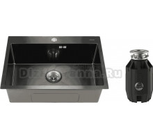 Комплект Мойка Melana D6545HB графит + Измельчитель Bone Crusher BC 910-AS