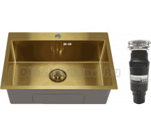 Комплект Мойка Melana D6545HG золото + Измельчитель Bone Crusher BC 910-SL-Slim Line