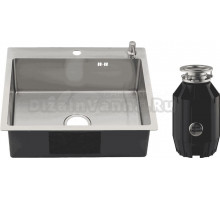 Комплект Мойка Melana ProfLine MLN-R6050H+дозатор сатин + Измельчитель Bone Crusher BC 910-AS