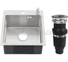 Комплект Мойка Melana ProfLine R44485H+дозатор сатин + Измельчитель Bone Crusher BC 610-AS