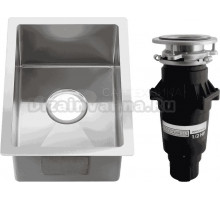 Комплект Мойка Melana R3344H сатин + Измельчитель Bone Crusher BC 810-SL Slim Line