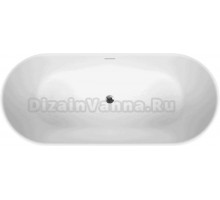 Акриловая ванна BelBagno BB416-2000-850 200x85 см, отдельностоящая, белая, овальная, вклеенный каркас, со сливом-переливом, с донным клапаном