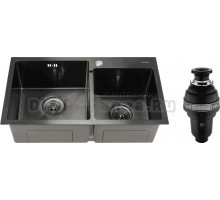 Комплект Мойка Melana S7240HB графит + Измельчитель Bone Crusher BC 1000-AS