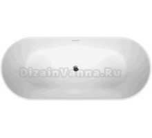 Акриловая ванна BelBagno BB417-1900-800 190x80 см, отдельностоящая, белая, овальная, вклеенный каркас, со сливом-переливом, с донным клапаном