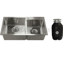 Комплект Мойка Melana S7843H сатин + Измельчитель Bone Crusher BC 810-AS