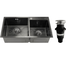 Комплект Мойка Melana S7843HB графит + Измельчитель Bone Crusher BC 810-SL Slim Line