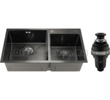 Комплект Мойка Melana S8045HB графит + Измельчитель Bone Crusher BC 1000-AS